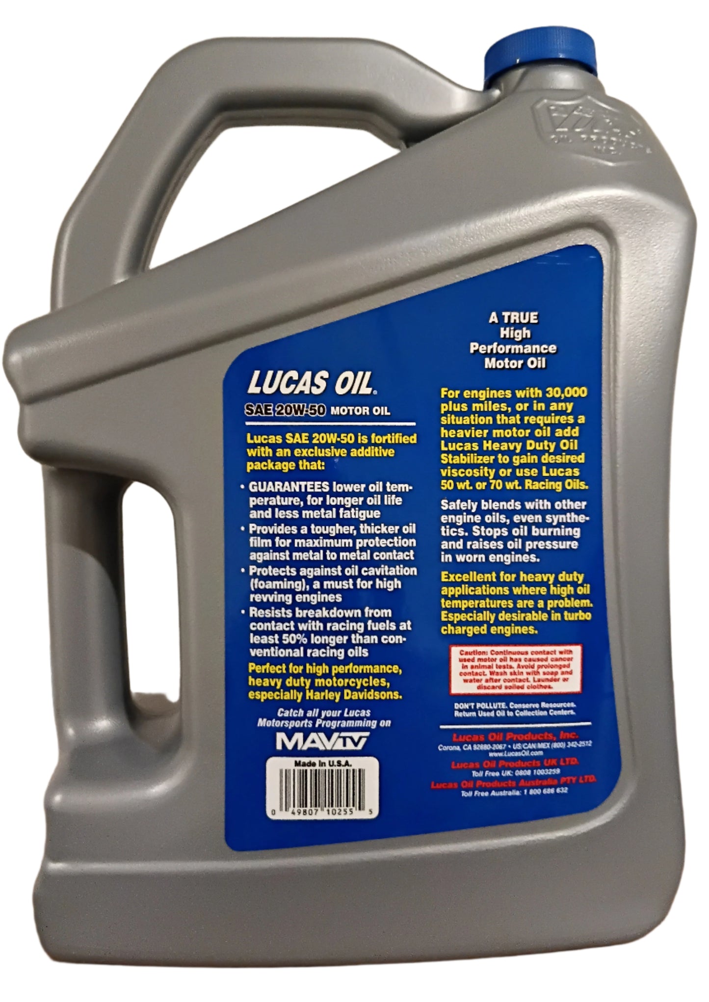 Lucas Oil - 20W-50 High Performance Oil - 10255 - 5 Litre