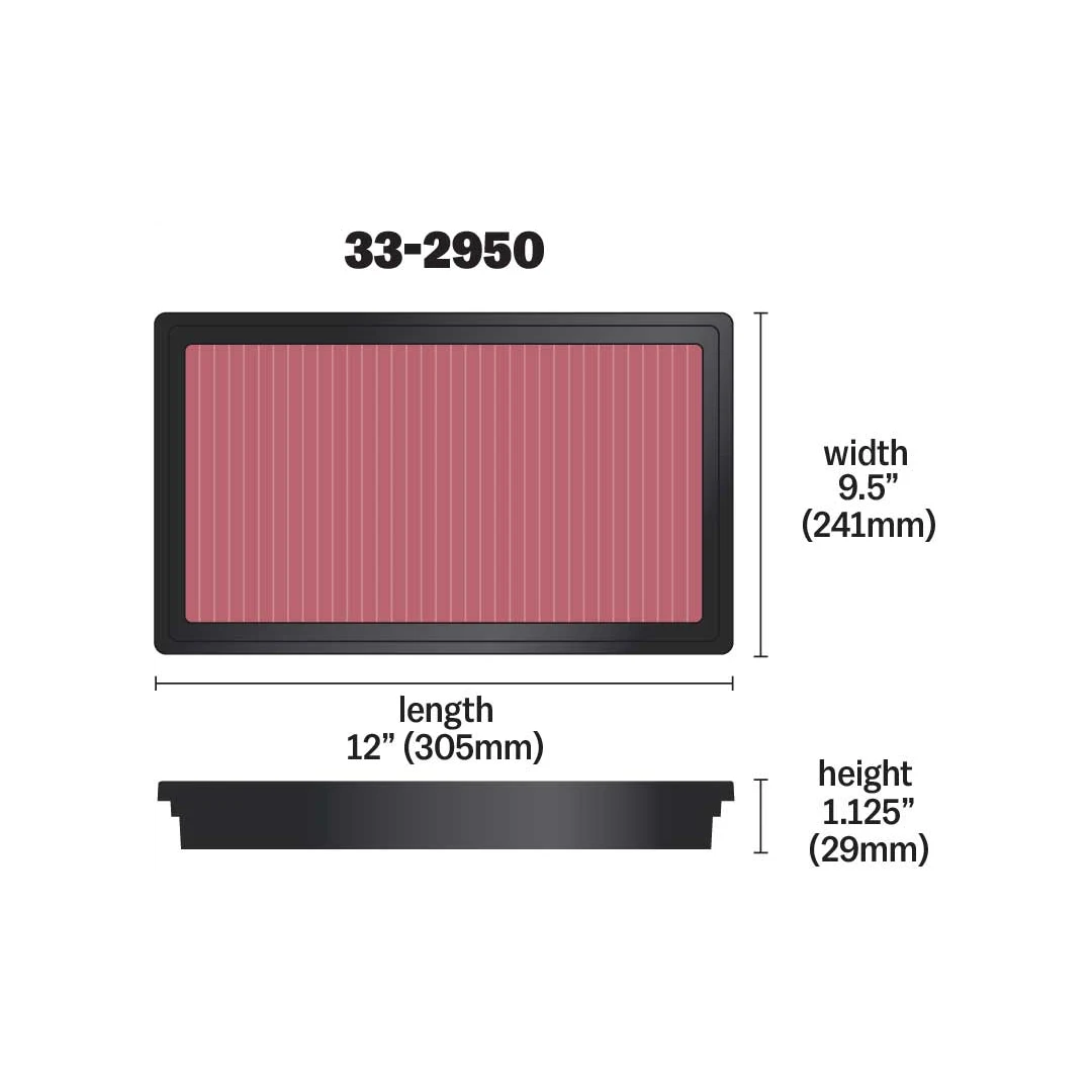 K&N - High-Flow Lifetime Engine Air Filter - Falcon/Fairmont/Fairlane/XR6/XR8/FPV (08+), Territory - 33-2950