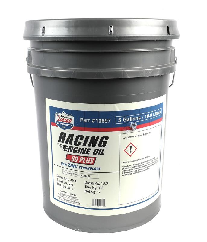 Lucas Oil - SAE 60 Plus Racing Motor Oil - 5 Gallon (18.93 litre) Pail - 10697