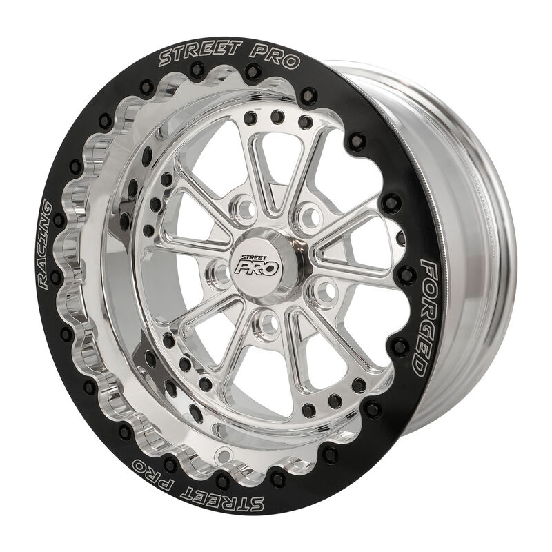 Street Pro 009 Series Forged Wheel, Rear Beadlock 15x10'' / 4.50'' Backspace (-25) / 5x4.75" Bolt Circle Chevrolet, Polished