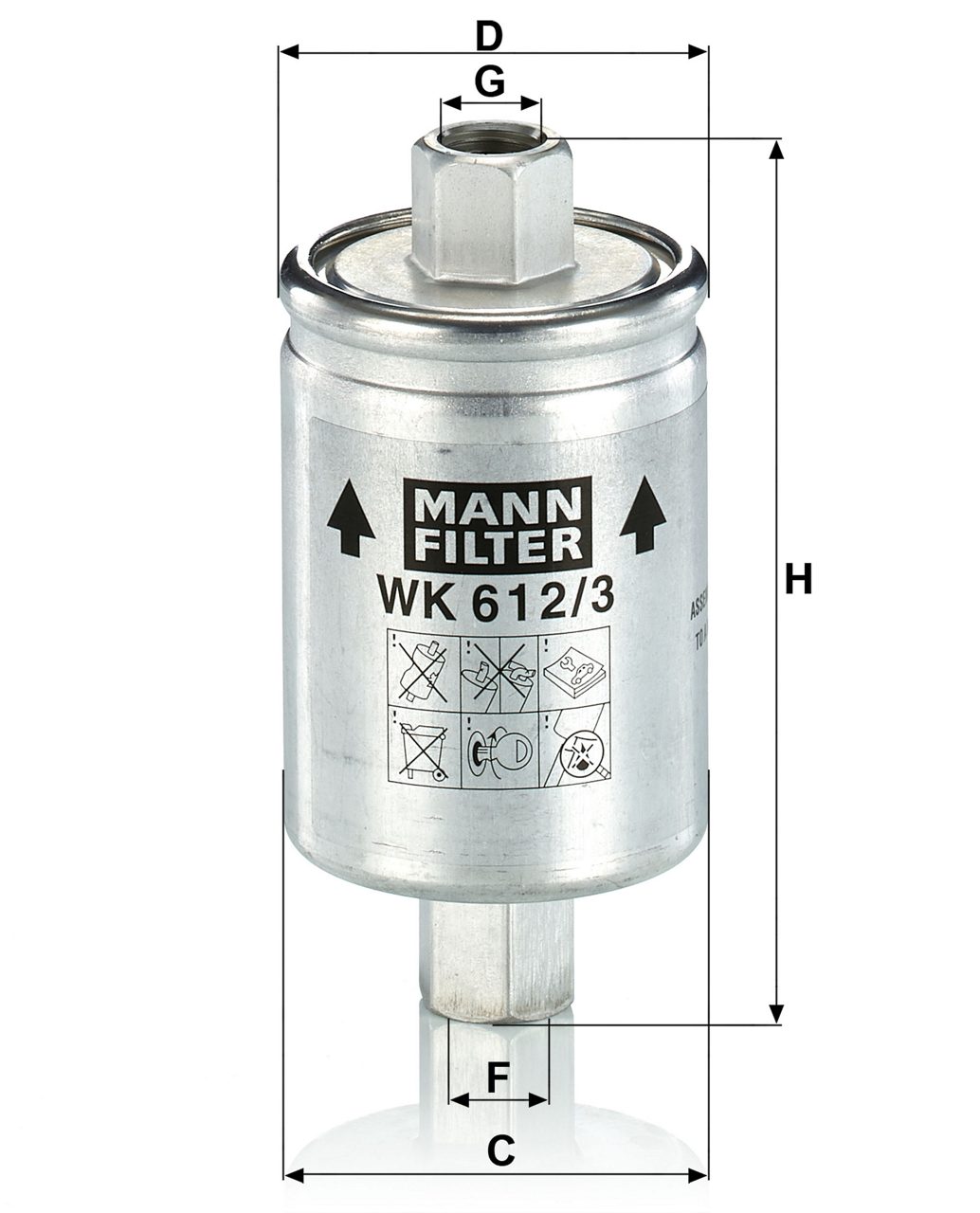 Mann Filter - Fuel Filter - WK 612/3 (Z373)