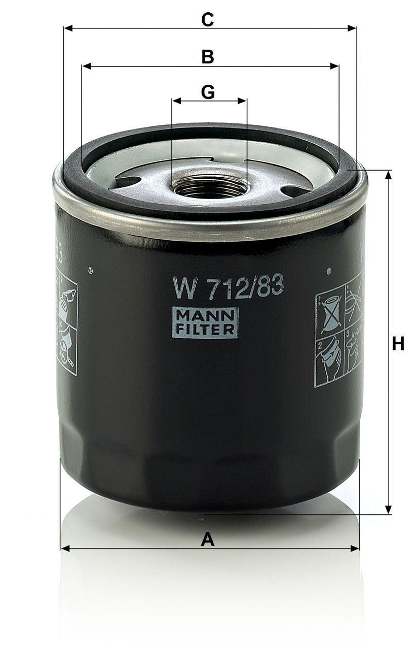 Mann Filter - Oil Filter - W 712/83